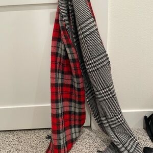 Plaid Red and Black Scarf